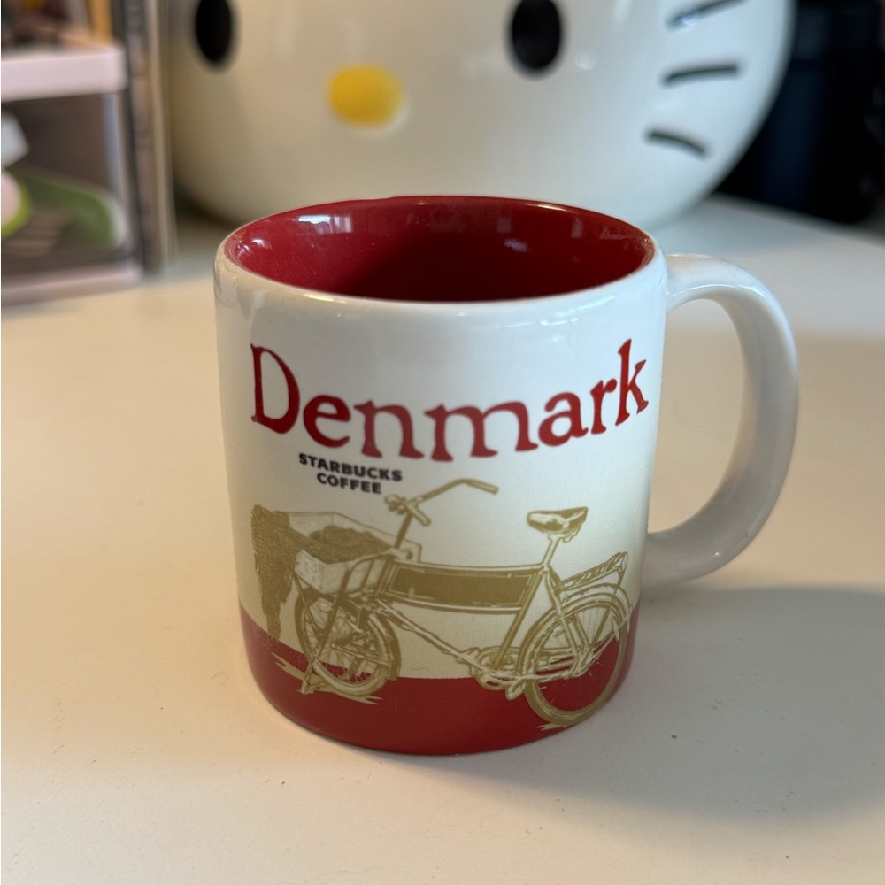 Starbucks Denmark Mug - Red, White, and Gold 3oz demitasse